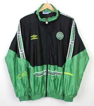 Celtic Vintage 1990s Umbro Football Tracksuit Zip Up Jacket Rare Soccer - L