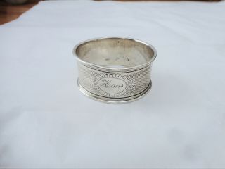 800 German Silver Napkin Ring Engraved Name Of Hans.  1 " X 2 "