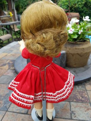 Vtg 1950s 12inch Shirley Temple Doll Ideal toy Corp tagged red corduroy dress 4