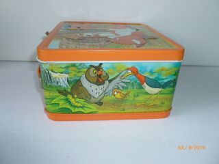 1981 Vintage DISNEY ' s FOX and the HOUND Metal LUNCH BOX and THERMOS - Near 6