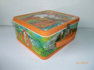 1981 Vintage DISNEY ' s FOX and the HOUND Metal LUNCH BOX and THERMOS - Near 8