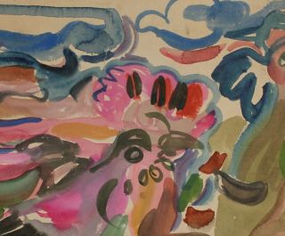 VINTAGE DUTCH ABSTRACT AVANT GARDE WATERCOLOR PAINTING SIGNED APPEL 6
