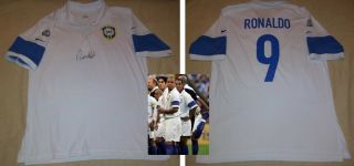Rare Jersey Hand Signed Autographed Ronaldo Exact Proof Real Madrid Inter Legend
