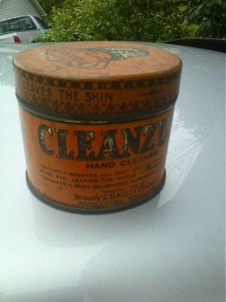 Rare Early 1900s Vintage Oilzum Man Motor Oil Cleanzum - Old Graphic Tin Oil Can
