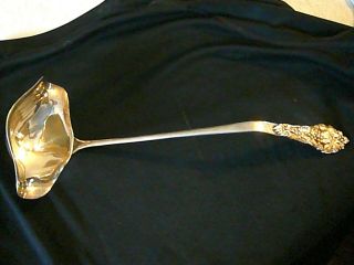 Antique 15 " Silver Plated Punch Bowl Ladle Shell Scoop,  Grapes Handle