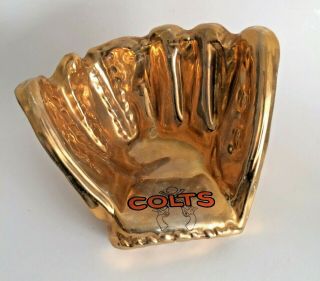 Vtg circa 1962 Houston Colt 45 ' s Full - Size Ceramic Gold Baseball Glove Repaired 3