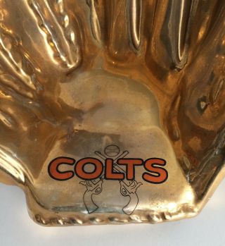 Vtg circa 1962 Houston Colt 45 ' s Full - Size Ceramic Gold Baseball Glove Repaired 4