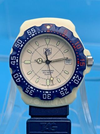 Vintage Tag Heuer Formula 1 One Watch Blue And Cream