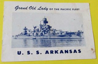 World War Ii U.  S.  S.  Arkansas Navy Day Booklet 1945