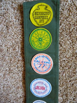 Vintage SDA MV Club Pathfinder Sash with10 Pins,  23 Honor Patches,  & 9 Camporee 3