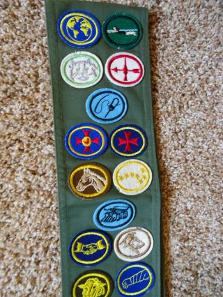 Vintage SDA MV Club Pathfinder Sash with10 Pins,  23 Honor Patches,  & 9 Camporee 4