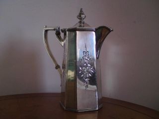 Victorian James - Dixon & Son - Hot - Water Jug (trumpet Banner) Silver Plate