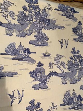 9 Yards - Blue Willow©️ Copyright Design - By Kingsway Fabric NWOT RARE 3