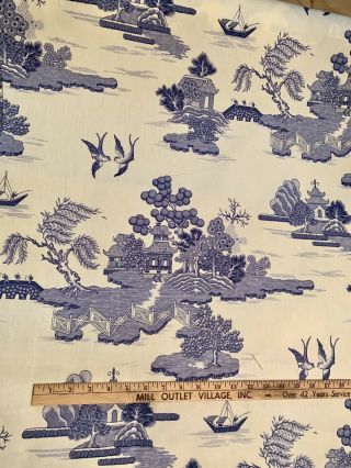 9 Yards - Blue Willow©️ Copyright Design - By Kingsway Fabric NWOT RARE 4