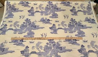9 Yards - Blue Willow©️ Copyright Design - By Kingsway Fabric NWOT RARE 5