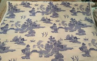 9 Yards - Blue Willow©️ Copyright Design - By Kingsway Fabric NWOT RARE 6