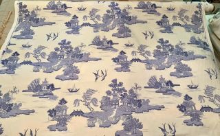 9 Yards - Blue Willow©️ Copyright Design - By Kingsway Fabric NWOT RARE 7