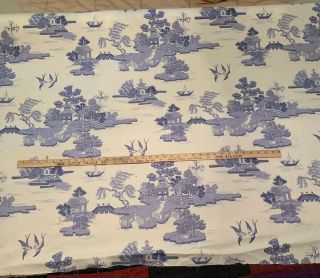 9 Yards - Blue Willow©️ Copyright Design - By Kingsway Fabric NWOT RARE 8