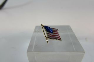 Vintage Antique 14k Gold Enameled 13 Star American Flag Pin
