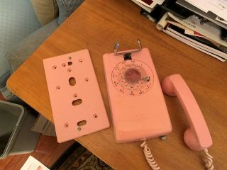 Vintage Pink Western Electric Rotary Wall Mount Phone