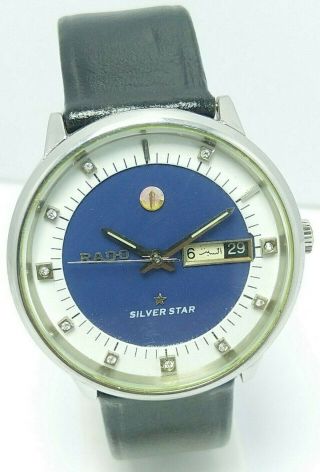 Vintage Rado Silver Star 2 - Tone Automatic Day&date 25j Wrist Watch Men 