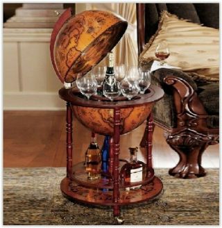 Vintage Wine Bar Antique Globe Drinks Minibar Trolley Cabinet Birthday Gift