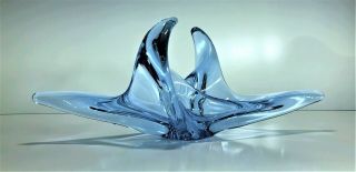 Vintage Neodymium Art Glass Splash Bowl | Murano Art Glass Blue / Purple Neo