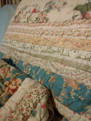 Pottery Barn Vintage Floral Quilt & Shams Full/queen Euc