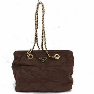 Authentic Vintage Prada Shoulder Bag Browns Nylon 277775
