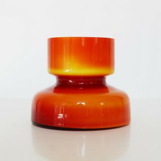 Vtg Danish Holmegaard Carnaby Or Palet Vase Glass Orange Yellow Red Lutken Bang