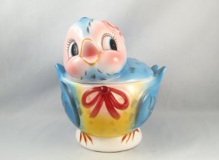Vintage Lefton Blue Bird Cookie Jar Near