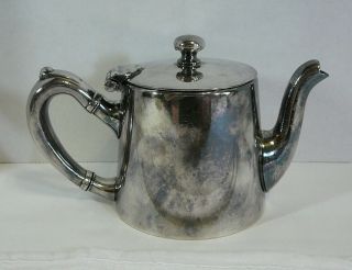 Small Hotel Spencer Marion Indiana Blackstone Silverplate Teapot Coffee Pot Vtg