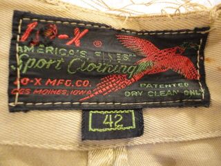 Duck Hunting Target Shooting Jacket Vtg 1950/1960s 10 - X Mfg.  Co.  Size 42 (J9) 2