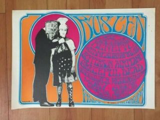 Authentic Vintage Poster Fillmore 1967 Busted Grateful Dead Jefferson Airplane