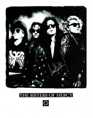 Sisters Of Mercy Signed Certified Autographed Vintage Promo,
