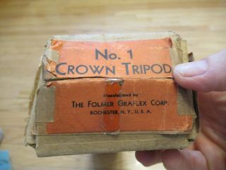 Vintage Wood Folding Crown No.  1 Tripod Folmer Graflex Corp. 2