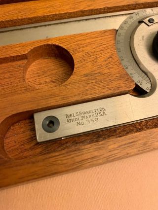 Vintage Starrett No.  359 Universal Bevel Protractor 6 