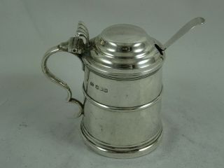 `tankard` Style Solid Silver Mustard Pot,  1921