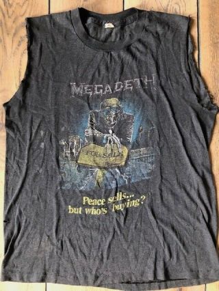 Megadeth “peace Sells” Vintage Sleevless T - Shirt Rare Authentic