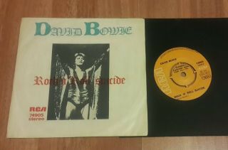David Bowie - Rock N Roll Suicide 1974 Turkish Pressing 7 " W/ Picture Sleeve Rare