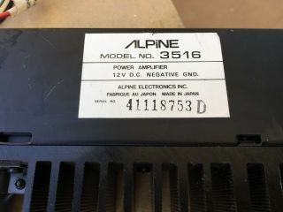 Vtg Alpine 7164 Model Radio/Cassette w/ 3516 Amp Ferarri 308 GTS Porsche 944 5