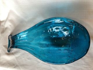 16,  ” Extremely Rare Blenko 5413 Glass Fruit Bowl Wayne Husted - Mid Century 1950 5