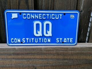 Vintage Vanity License Plate Qq Connecticut Ct 1990s Awesome