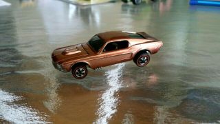 Rare 1968 Hot Wheels Redline Custom Mustang Copper Color