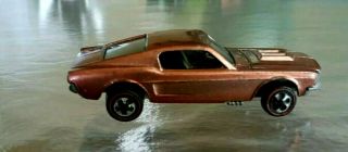 RARE 1968 Hot Wheels Redline Custom Mustang Copper color 2