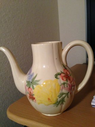 VINTAGE Franciscan WILD FLOWER Tea/Coffee Pot Server Made In California 2