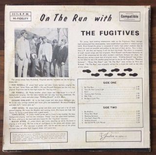 RARE 1966 GARAGE ROCK LP The Fugitives ON THE RUN WITH Justice JPL - 141 2