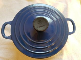 Vintage Le Creuset B Saucepan 2 Qt Lidded Cast Iron Pot Marseille Blue France