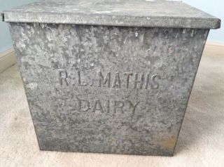 Vintage R.  L.  Mathis Dairy Aluminum Home Porch Delivery Insulated Milk Box Rare