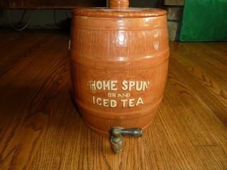 Home Spun Ice Tea Dispenser Pottery Vintage